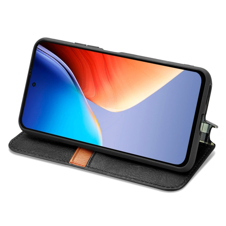 For Blackview A96 Cubic Grid Pressed Magnetic Leather Phone Case(Black) - More Brand by PMC TechLife | Online Shopping South Africa | PMC TechLife