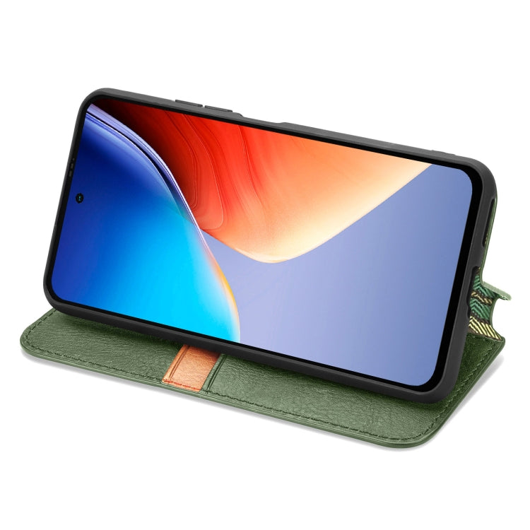For Blackview A96 Cubic Grid Pressed Magnetic Leather Phone Case(Green) - More Brand by PMC TechLife | Online Shopping South Africa | PMC TechLife | Buy Now Pay Later Mobicred