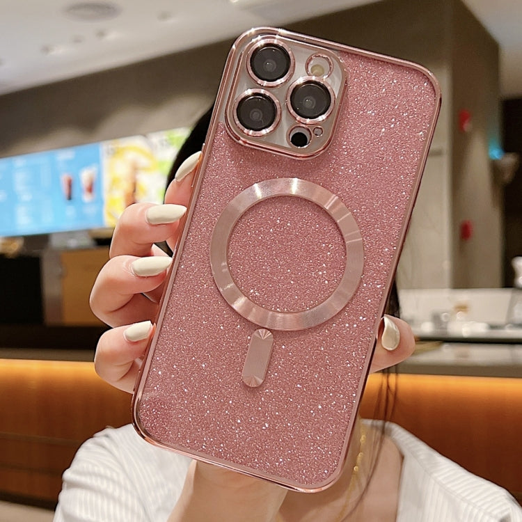 For iPhone 14 Pro Max MagSafe Glitter Electroplating TPU Phone Case(Rose  Gold) - iPhone 14 Pro Max Cases by PMC TechLife | Online Shopping South Africa | PMC TechLife
