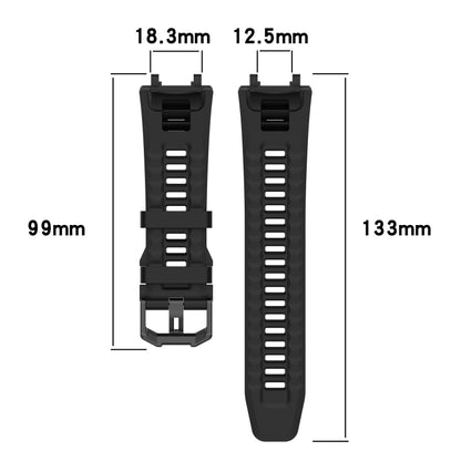 For Amazfit Active Edge A2212 Solid Color Silicone Watch Band(Black) - Watch Bands by PMC Jewellery | Online Shopping South Africa | PMC Jewellery