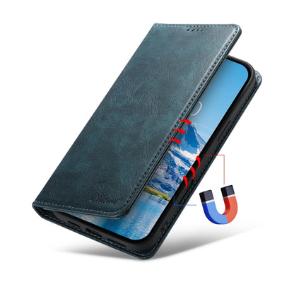 For iPhone 16 Suteni J02 Oil Wax Wallet Leather Phone Case(Blue) - iPhone 16 Cases by Suteni | Online Shopping South Africa | PMC Jewellery | Buy Now Pay Later Mobicred