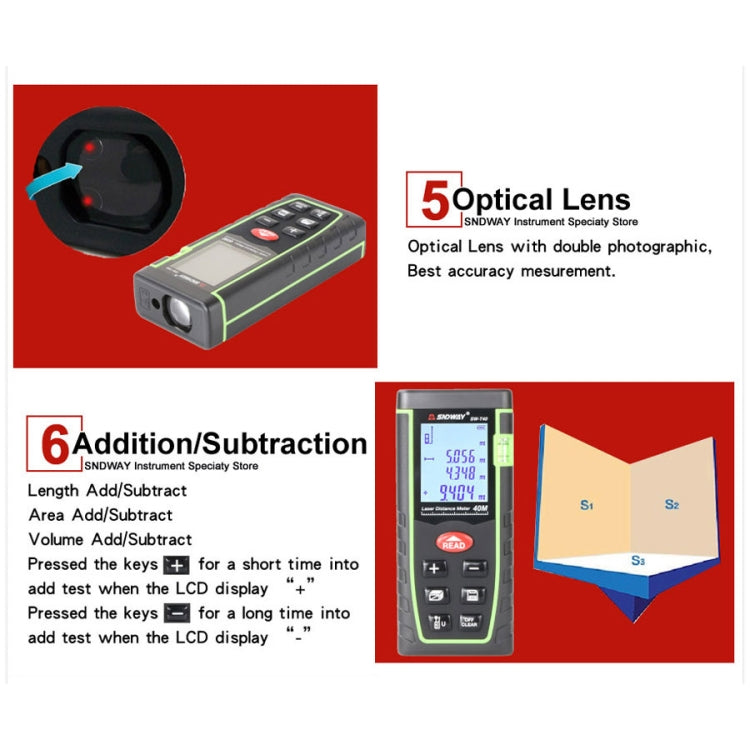 SNDWAY Range Finder Laser Handheld Range Finder SW-T80 - free shipping - PMC Jewellery - Order now!