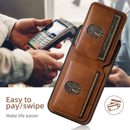 For iPhone 16 Plus Suteni H02 Leather Wallet Stand Back Phone Case(Brown) - iPhone 16 Plus Cases by Suteni | Online Shopping South Africa | PMC Jewellery | Buy Now Pay Later Mobicred