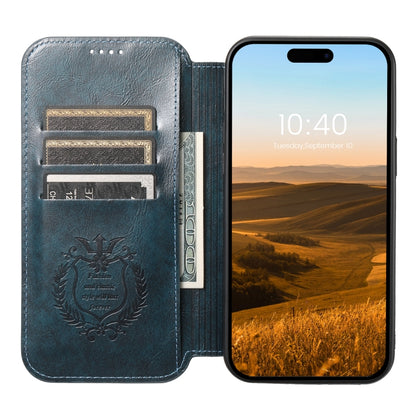 For iPhone 15 Plus Suteni J05 Leather Magnetic MagSafe Phone Case(Blue) - iPhone 15 Plus Cases by Suteni | Online Shopping South Africa | PMC Jewellery | Buy Now Pay Later Mobicred