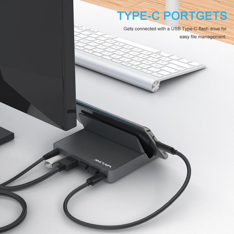 WAVLINK WL-UHP3D01 Portable Type-C Cell Phone Docking Station Multi-Port USB HUB Adapter(AU Plug) - USB 3.0 HUB by WAVLINK | Online Shopping South Africa | PMC Jewellery | Buy Now Pay Later Mobicred