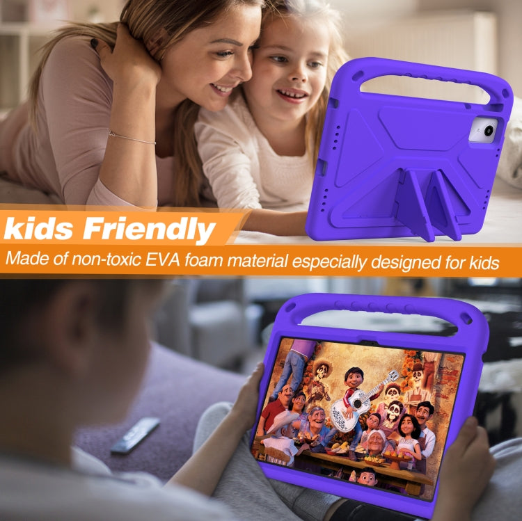 For Amazon Fire Max 11 2023 Handle EVA Shockproof Tablet Case with Holder(Purple) - Amazon by PMC TechLife | Online Shopping South Africa | PMC TechLife | Buy Now Pay Later Mobicred