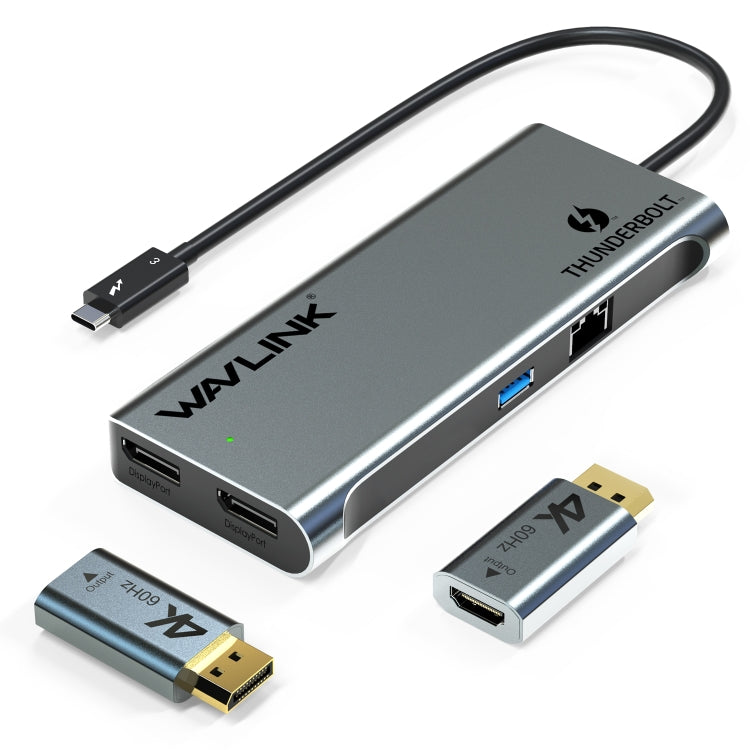 WAVLINK WL-UTD05H Thunderbolt 3 Dual 4K Mini Docking Station Converter With 2 DP to HD Adapters - free shipping - PMC Jewellery - Order now!