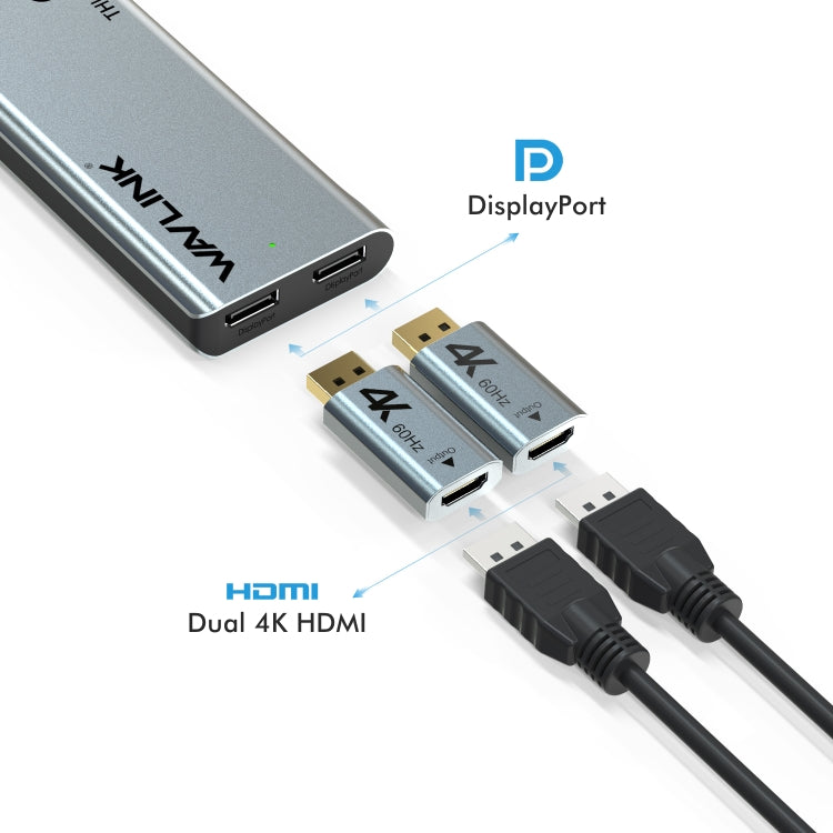 WAVLINK WL-UTD05H Thunderbolt 3 Dual 4K Mini Docking Station Converter With 2 DP to HD Adapters - free shipping - PMC Jewellery - Order now!