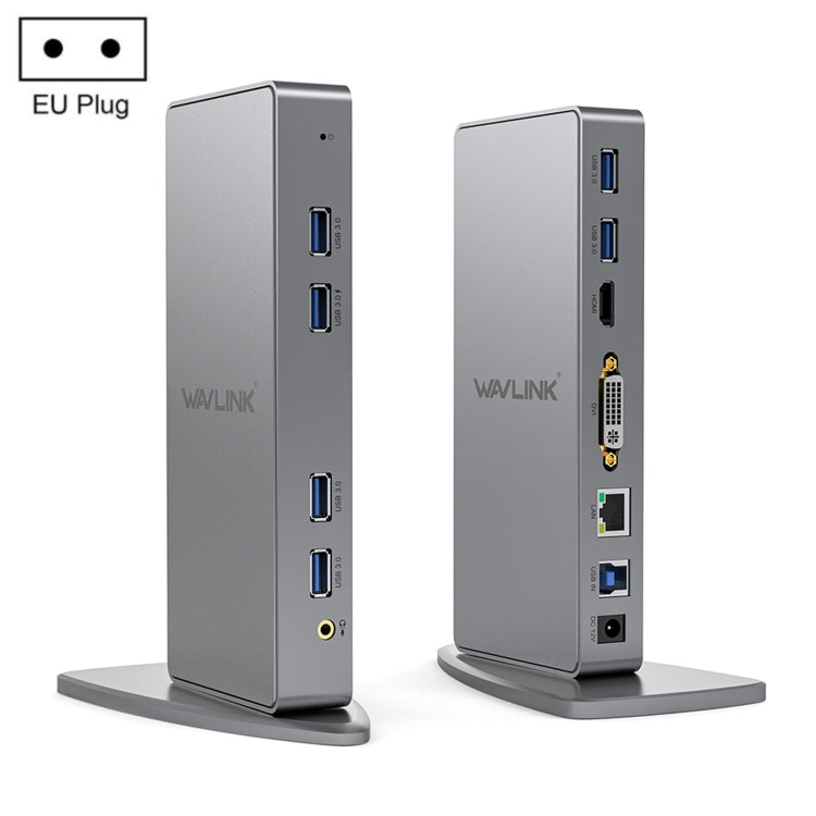 WAVLINK WL-UG39DK7 USB3.0 Hub Adapter Multi-Screen Graphics Card Universal Docking Station, Plug:EU Plug - free shipping - PMC Jewellery - Order now!