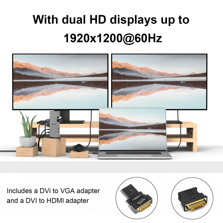 WAVLINK WL-UG39DK7 USB3.0 Hub Adapter Multi-Screen Graphics Card Universal Docking Station, Plug:EU Plug - free shipping - PMC Jewellery - Order now!