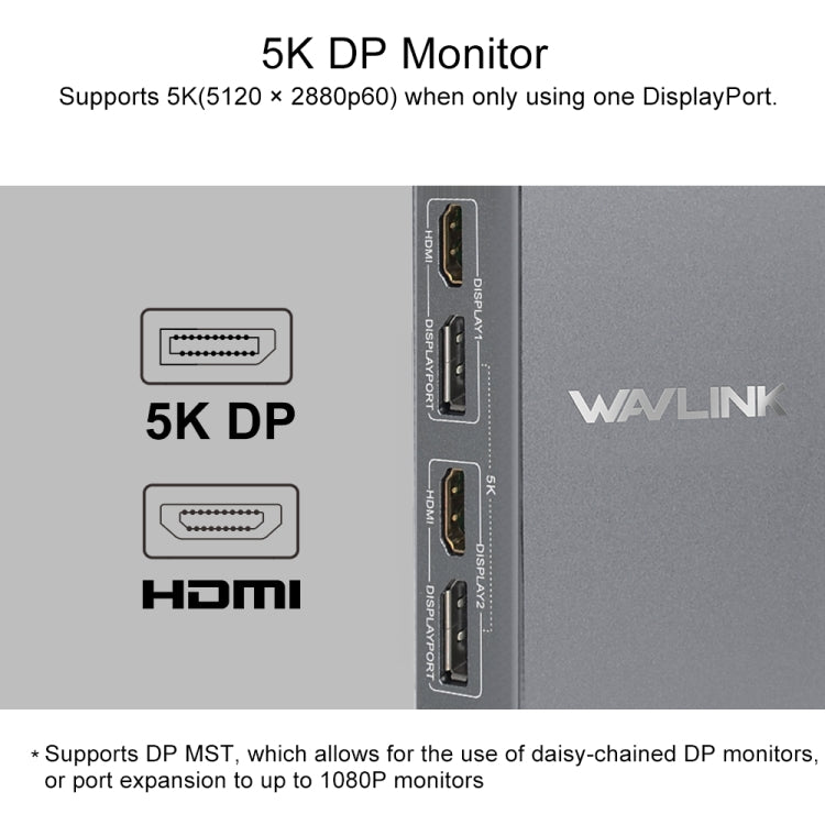 WAVLINK WL-UG69DK7 Laptops Type-C Universal Desktop Docking Station Aluminum Alloy HUB Adapter(US Plug) - free shipping - PMC TechLife - Order now!
