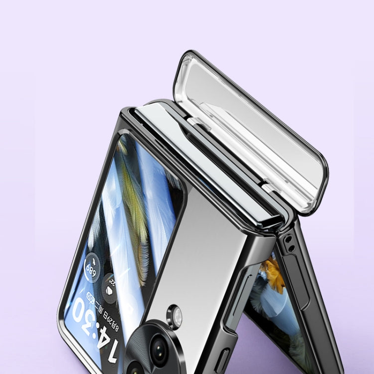 For OPPO Find N3 Flip Electroplated Case-film Integral Hinge Shockproof Phone Case(Black) - Find N3 Flip Cases by PMC TechLife | Online Shopping South Africa | PMC TechLife