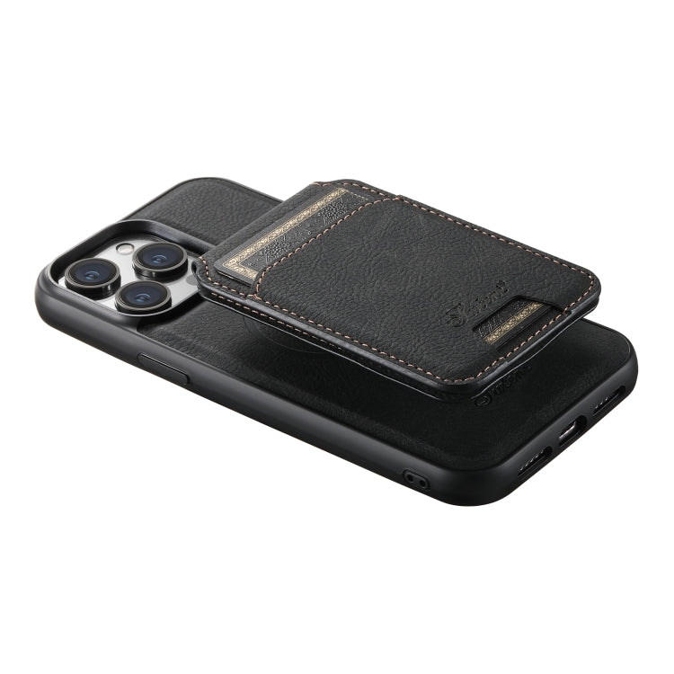 For iPhone 13 Pro Suteni H17 Litchi Texture Leather MagSafe Detachable Wallet Phone Case(Black) - iPhone 13 Pro Cases by Suteni | Online Shopping South Africa | PMC Jewellery | Buy Now Pay Later Mobicred