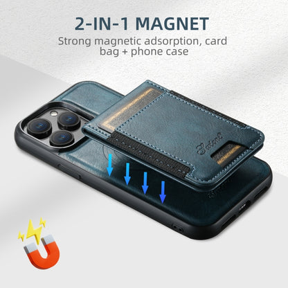 For iPhone 16 Pro Max Suteni H17 Oil Eax Leather MagSafe Detachable Wallet Phone Case(Blue) - iPhone 16 Pro Max Cases by Suteni | Online Shopping South Africa | PMC Jewellery | Buy Now Pay Later Mobicred