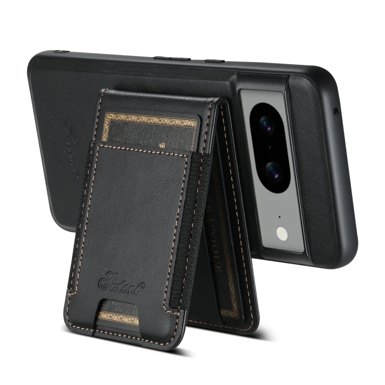 For Google Pixel 8 Suteni H17 Oil Eax Leather Detachable Wallet Phone Case(Black) - Google Cases by Suteni | Online Shopping South Africa | PMC Jewellery | Buy Now Pay Later Mobicred