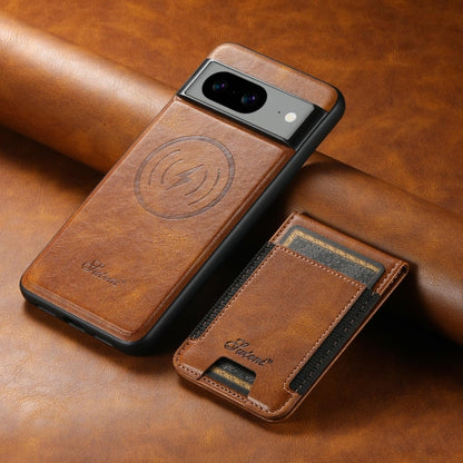 For Google Pixel 6a Suteni H17 Oil Eax Leather Detachable Wallet Phone Case(Brown) - Google Cases by Suteni | Online Shopping South Africa | PMC Jewellery | Buy Now Pay Later Mobicred