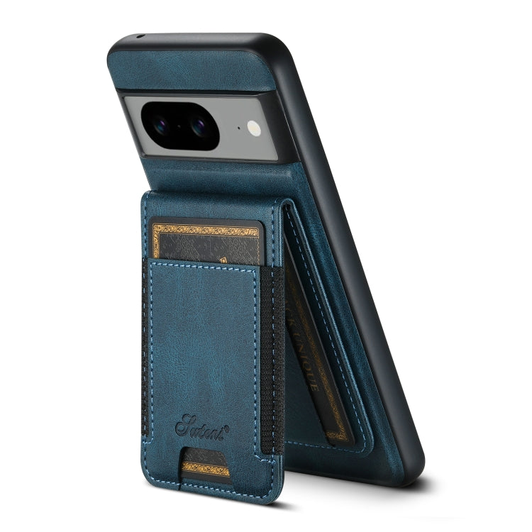 For Google Pixel 8a Suteni H17 Oil Eax Leather Detachable Wallet Phone Case(Blue) - Google Cases by Suteni | Online Shopping South Africa | PMC Jewellery | Buy Now Pay Later Mobicred