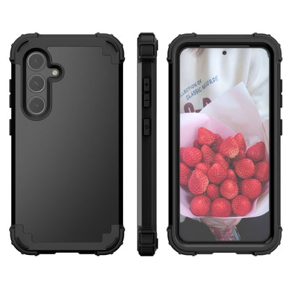 For Samsung Galaxy S24 5G 3 in 1 Silicone Hybrid PC Shockproof Phone Case(Black) - Galaxy S24 5G Cases by PMC Jewellery | Online Shopping South Africa | PMC Jewellery