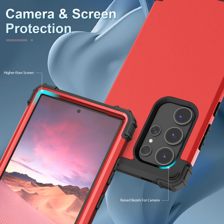 For Samsung Galaxy S24 Ultra 5G 3 in 1 Silicone Hybrid PC Shockproof Phone Case(Red) - Galaxy S24 Ultra 5G Cases by PMC Jewellery | Online Shopping South Africa | PMC Jewellery