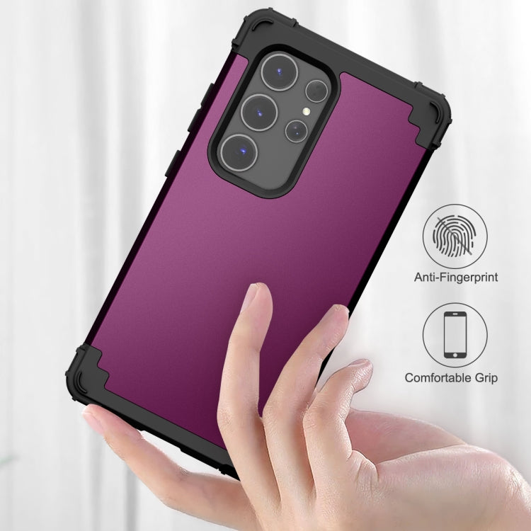 For Samsung Galaxy S24 Ultra 5G 3 in 1 Silicone Hybrid PC Shockproof Phone Case(Dark Purple) - Galaxy S24 Ultra 5G Cases by PMC Jewellery | Online Shopping South Africa | PMC Jewellery