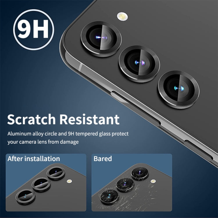 For Samsung Galaxy S24+ 5G ENKAY Hat-Prince 9H Rear Camera Lens Aluminium Alloy Tempered Glass Film(Black) - Galaxy S24+ 5G Tempered Glass by ENKAY | Online Shopping South Africa | PMC Jewellery | Buy Now Pay Later Mobicred