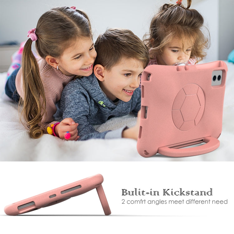 For Samsung Galaxy Tab S9 FE 11 X510 2023 Handle Football Shaped EVA Shockproof Tablet Case(Light Pink) - Galaxy Tab S9 FE by PMC Jewellery | Online Shopping South Africa | PMC Jewellery | Buy Now Pay Later Mobicred