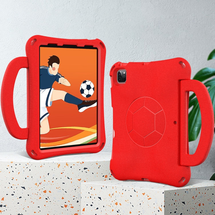 For iPad Pro 11 2024 Handle Football Shaped EVA Shockproof Tablet Case(Red) - iPad Pro 11 2024 Cases by PMC TechLife | Online Shopping South Africa | PMC TechLife | Buy Now Pay Later Mobicred