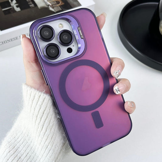 For iPhone 13 Pro MagSafe Lens Holder PC Hybrid TPU Phone Case(Purple) - iPhone 13 Pro Cases by PMC Jewellery | Online Shopping South Africa | PMC Jewellery