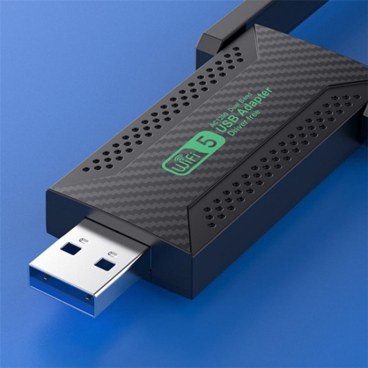 For Desktop PC Laptop Dual Band Driver-Free USB3.0 5G 1200Mbps WiFi Wireless Adapter - USB Network Adapter by PMC Jewellery | Online Shopping South Africa | PMC Jewellery
