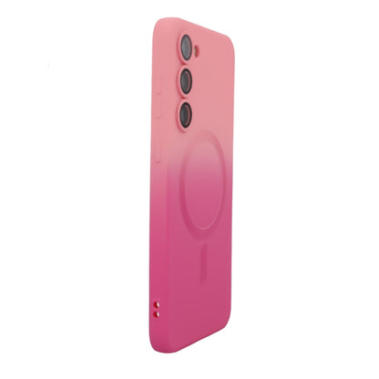 For Samsung Galaxy S24+ 5G ENKAY Hat-Prince MagSafe Rainbow Gradient Silicone Phone Case with Lens Film(Pink Rose) - Galaxy S24+ 5G Cases by ENKAY | Online Shopping South Africa | PMC Jewellery