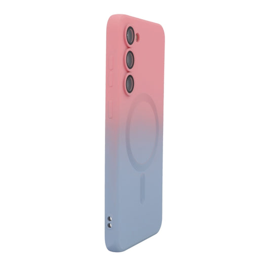 For Samsung Galaxy S25 5G ENKAY Hat-Prince MagSafe Rainbow Gradient Silicone Phone Case with Lens Film(Pink Blue) - Galaxy S25 5G Cases by ENKAY | Online Shopping South Africa | PMC Jewellery | Buy Now Pay Later Mobicred