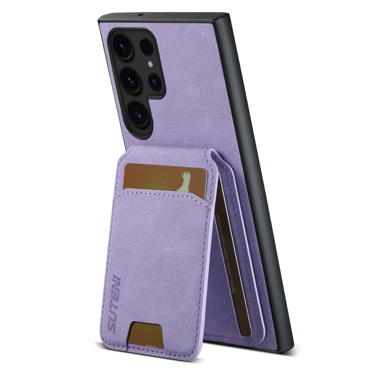 For Samsung Galaxy S24 Ultra 5G Suteni H02 Litchi Leather Card Wallet Stand Back Phone Case(Purple) - Galaxy S24 Ultra 5G Cases by Suteni | Online Shopping South Africa | PMC Jewellery | Buy Now Pay Later Mobicred