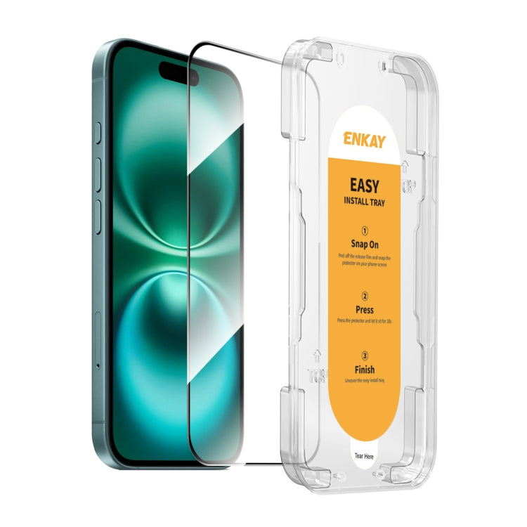 For iPhone 16 Plus ENKAY Easy Install High Alumina Silicon Full Glass Film - iPhone 16 Plus Tempered Glass by ENKAY | Online Shopping South Africa | PMC Jewellery | Buy Now Pay Later Mobicred