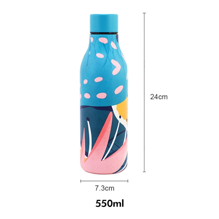 JUNSUNMAY Geometric Patterns Coating 304 Stainless Steel  550ml Water Vacuum Bottle(Blue) - Vacuum Thermoses & Cups by JUNSUNMAY | Online Shopping South Africa | PMC Jewellery