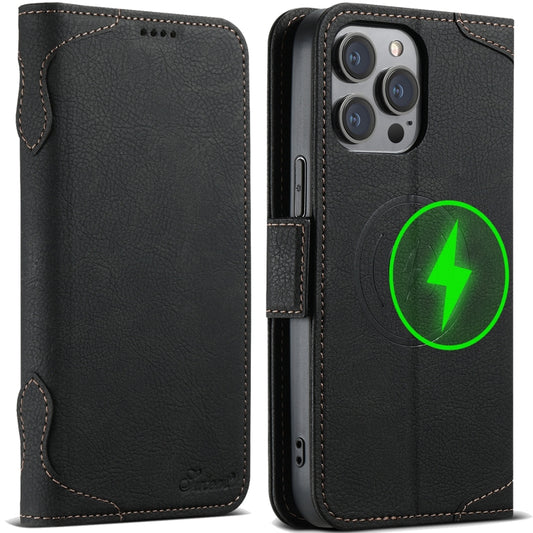 For iPhone 13 Pro SUTENI J07 Multifunctional Horizontal Flip Magsafe Leather Phone Case(Black) - iPhone 13 Pro Cases by Suteni | Online Shopping South Africa | PMC Jewellery | Buy Now Pay Later Mobicred