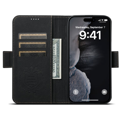 For iPhone 14 Pro SUTENI J07 Multifunctional Horizontal Flip Magsafe Leather Phone Case(Black) - iPhone 14 Pro Cases by Suteni | Online Shopping South Africa | PMC Jewellery | Buy Now Pay Later Mobicred