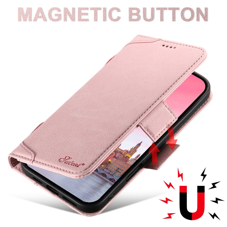 For iPhone 16 Pro SUTENI J07 Multifunctional Horizontal Flip Magsafe Leather Phone Case(Pink) - iPhone 16 Pro Cases by Suteni | Online Shopping South Africa | PMC Jewellery | Buy Now Pay Later Mobicred