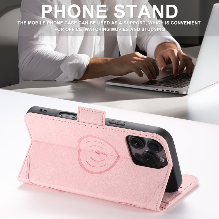 For iPhone 16 Pro SUTENI J07 Multifunctional Horizontal Flip Magsafe Leather Phone Case(Pink) - iPhone 16 Pro Cases by Suteni | Online Shopping South Africa | PMC Jewellery | Buy Now Pay Later Mobicred