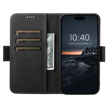 For iPhone 16 Pro Max SUTENI J07 Multifunctional Horizontal Flip Magsafe Leather Phone Case(Black) - iPhone 16 Pro Max Cases by Suteni | Online Shopping South Africa | PMC Jewellery | Buy Now Pay Later Mobicred