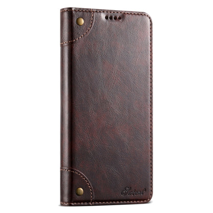 For Samsug Galaxy S24 Ultra 5G Suteni Baroque Calf Texture Buckle Wallet Leather Phone Case(Brown) - Galaxy S24 Ultra 5G Cases by Suteni | Online Shopping South Africa | PMC Jewellery | Buy Now Pay Later Mobicred