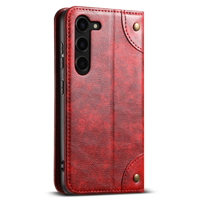 For Samsung Galaxy S24 5G Suteni Baroque Calf Texture Buckle Wallet Leather Phone Case(Red) - Galaxy S24 5G Cases by Suteni | Online Shopping South Africa | PMC Jewellery | Buy Now Pay Later Mobicred