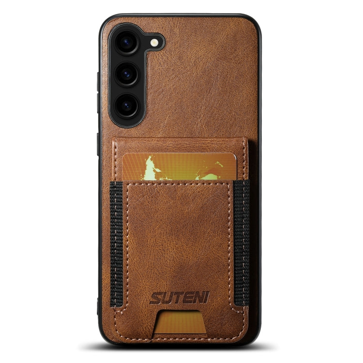 For Samsung Galaxy S24+ 5G Suteni H03 Oil Wax Leather Wallet Stand Back Phone Case(Brown) - Galaxy S24+ 5G Cases by Suteni | Online Shopping South Africa | PMC Jewellery | Buy Now Pay Later Mobicred