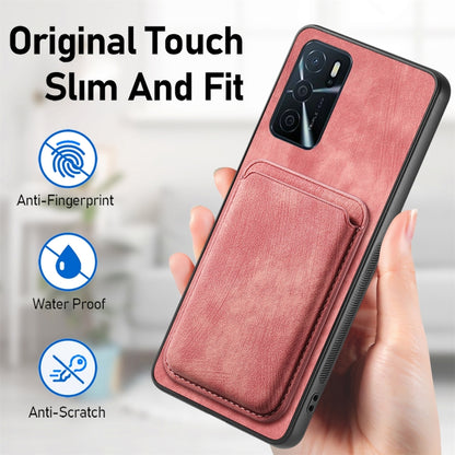 For OPPO A58 4G Retro Leather Card Bag Magnetic Phone Case(Pink) - OPPO Cases by PMC Jewellery | Online Shopping South Africa | PMC Jewellery | Buy Now Pay Later Mobicred