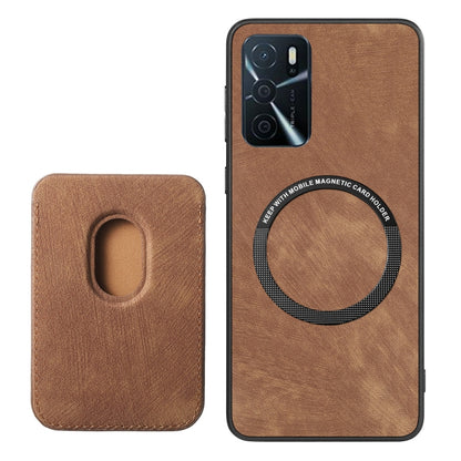 For OPPO A1 5G Retro Leather Card Bag Magnetic Phone Case(Brown) - OPPO Cases by PMC Jewellery | Online Shopping South Africa | PMC Jewellery | Buy Now Pay Later Mobicred