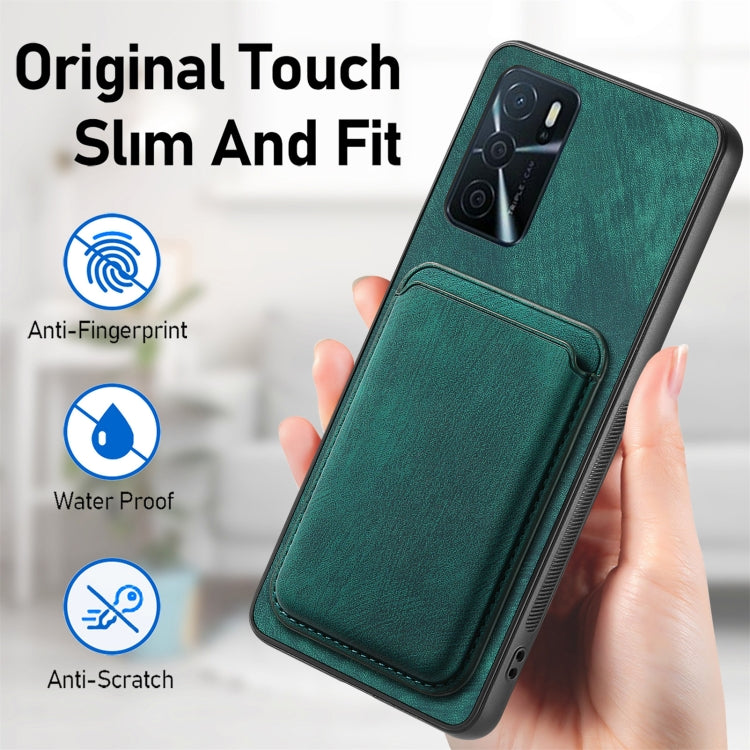 For OPPO A1 5G Retro Leather Card Bag Magnetic Phone Case(Green) - OPPO Cases by PMC Jewellery | Online Shopping South Africa | PMC Jewellery | Buy Now Pay Later Mobicred