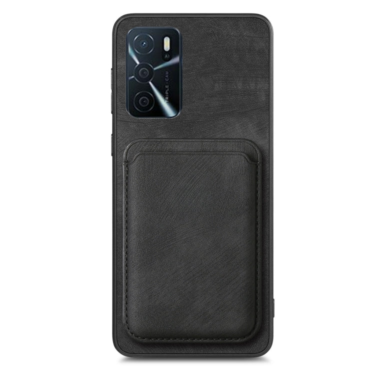 For OPPO A17 Retro Leather Card Bag Magnetic Phone Case(Black) - OPPO Cases by PMC TechLife | Online Shopping South Africa | PMC TechLife | Buy Now Pay Later Mobicred