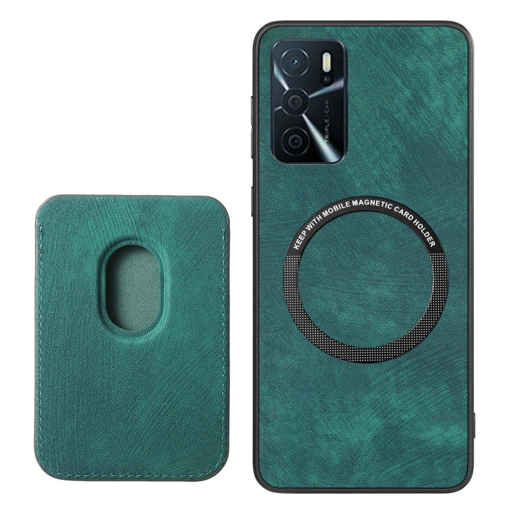 For OPPO A57 4G Retro Leather Card Bag Magnetic Phone Case(Green) - OPPO Cases by PMC TechLife | Online Shopping South Africa | PMC TechLife | Buy Now Pay Later Mobicred