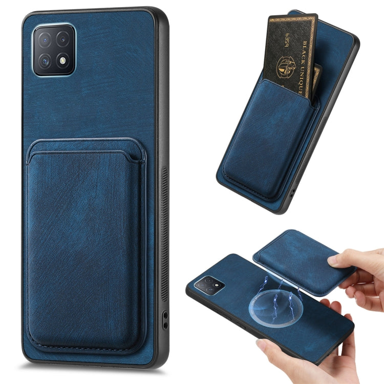 For OPPO A72 5G Retro Leather Card Bag Magnetic Phone Case(Blue) - OPPO Cases by PMC Jewellery | Online Shopping South Africa | PMC Jewellery | Buy Now Pay Later Mobicred