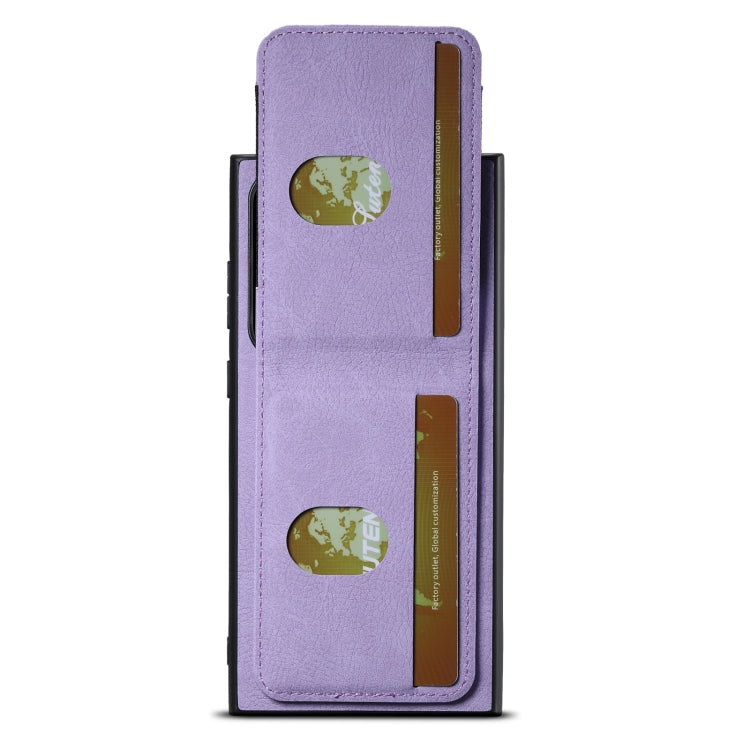 For Samsuny Galaxy S24 Ultrra 5G Suteni H03 Litchi Leather Card Bag Stand Back Phone Case(Purple) - Galaxy S24 Ultra 5G Cases by Suteni | Online Shopping South Africa | PMC Jewellery | Buy Now Pay Later Mobicred