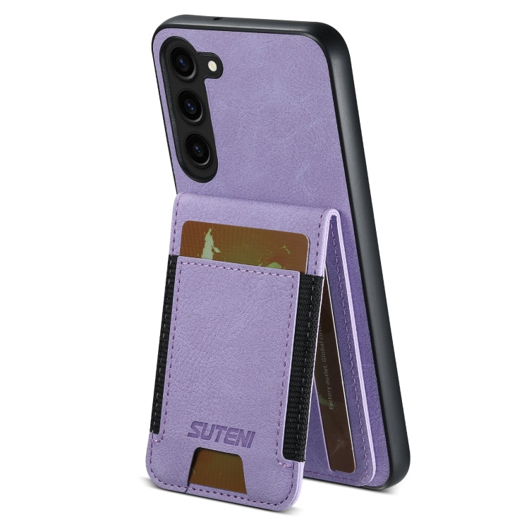 For Samsuny Galaxy S24+ 5G Suteni H03 Litchi Leather Card Bag Stand Back Phone Case(Purple) - Galaxy S24+ 5G Cases by Suteni | Online Shopping South Africa | PMC Jewellery | Buy Now Pay Later Mobicred